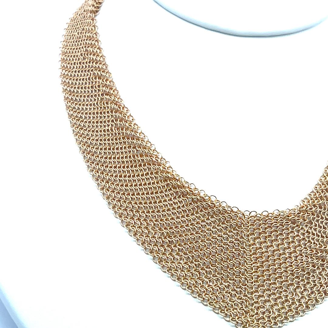 Tiffany & Co Vintage 54.36 Grams Mesh 18 Karat Yellow Gold Necklace