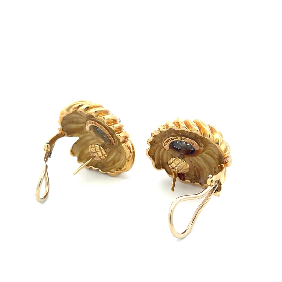 Tiffany & Co 1.50 Carat Round F-VS Diamond 18K Gold/Plat Clip On Earrings