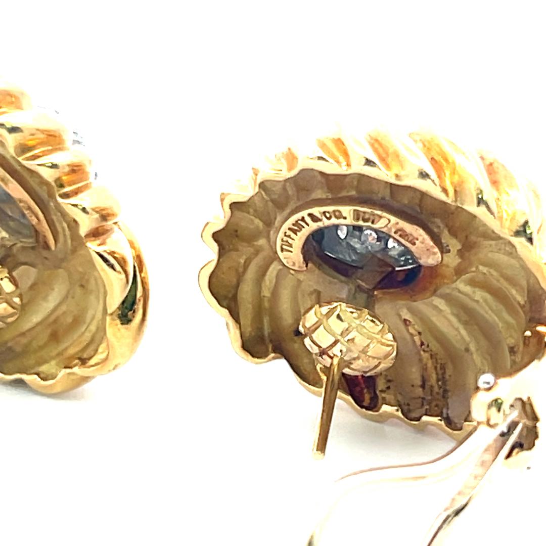 Tiffany & Co 1.50 Carat Round F-VS Diamond 18K Gold/Plat Clip On Earrings