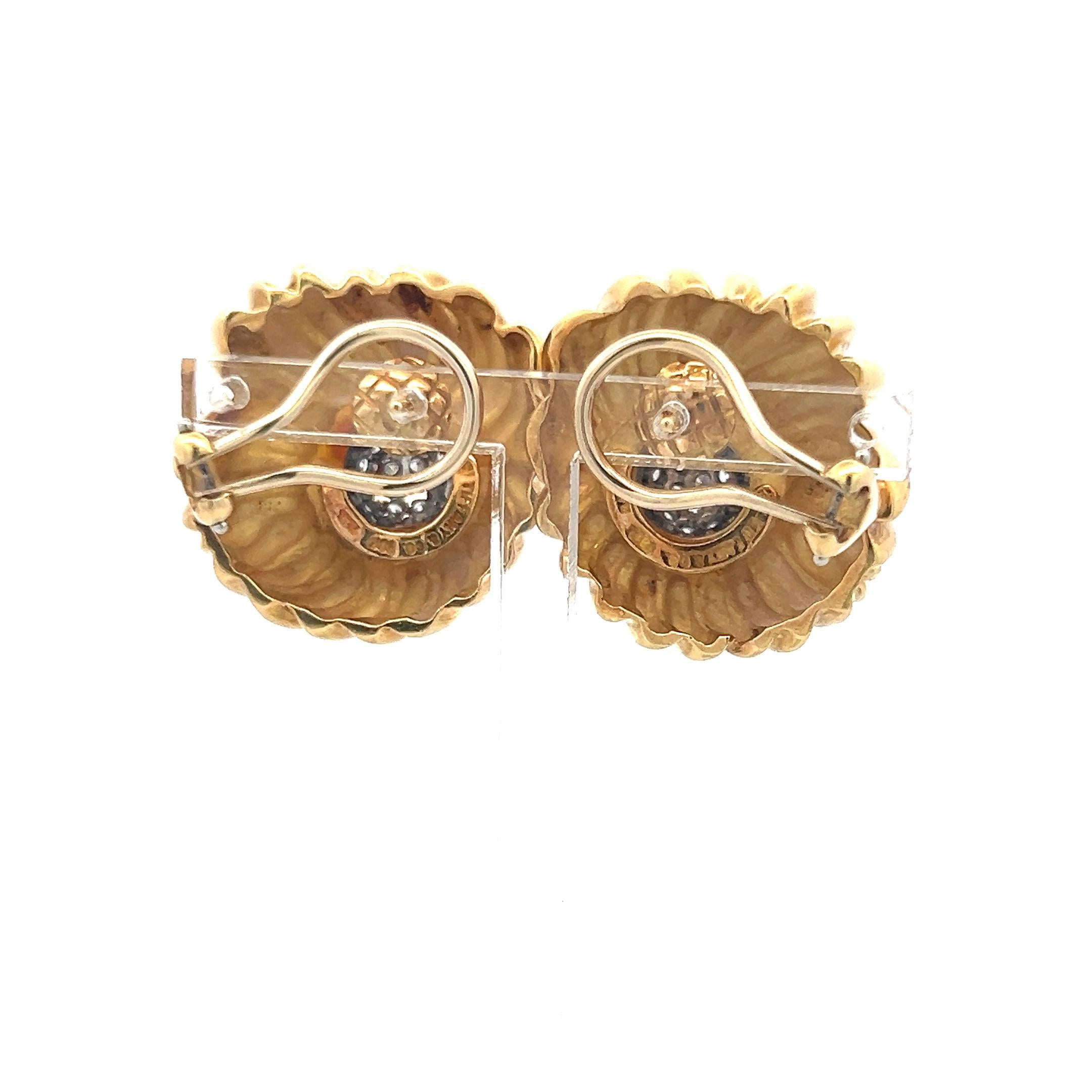 Tiffany & Co 1.50 Carat Round F-VS Diamond 18K Gold/Plat Clip On Earrings