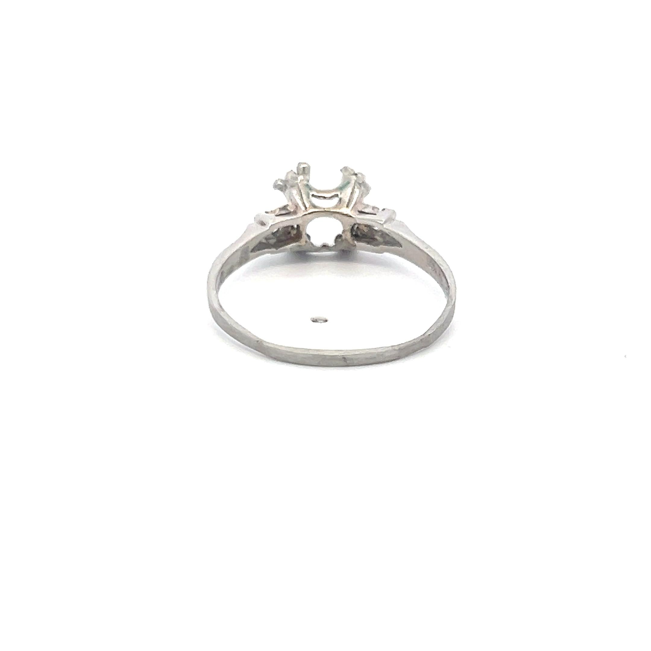0.08 Carat Circular Brilliant Cut H SI Diamond Platinum Semi Mount Ring