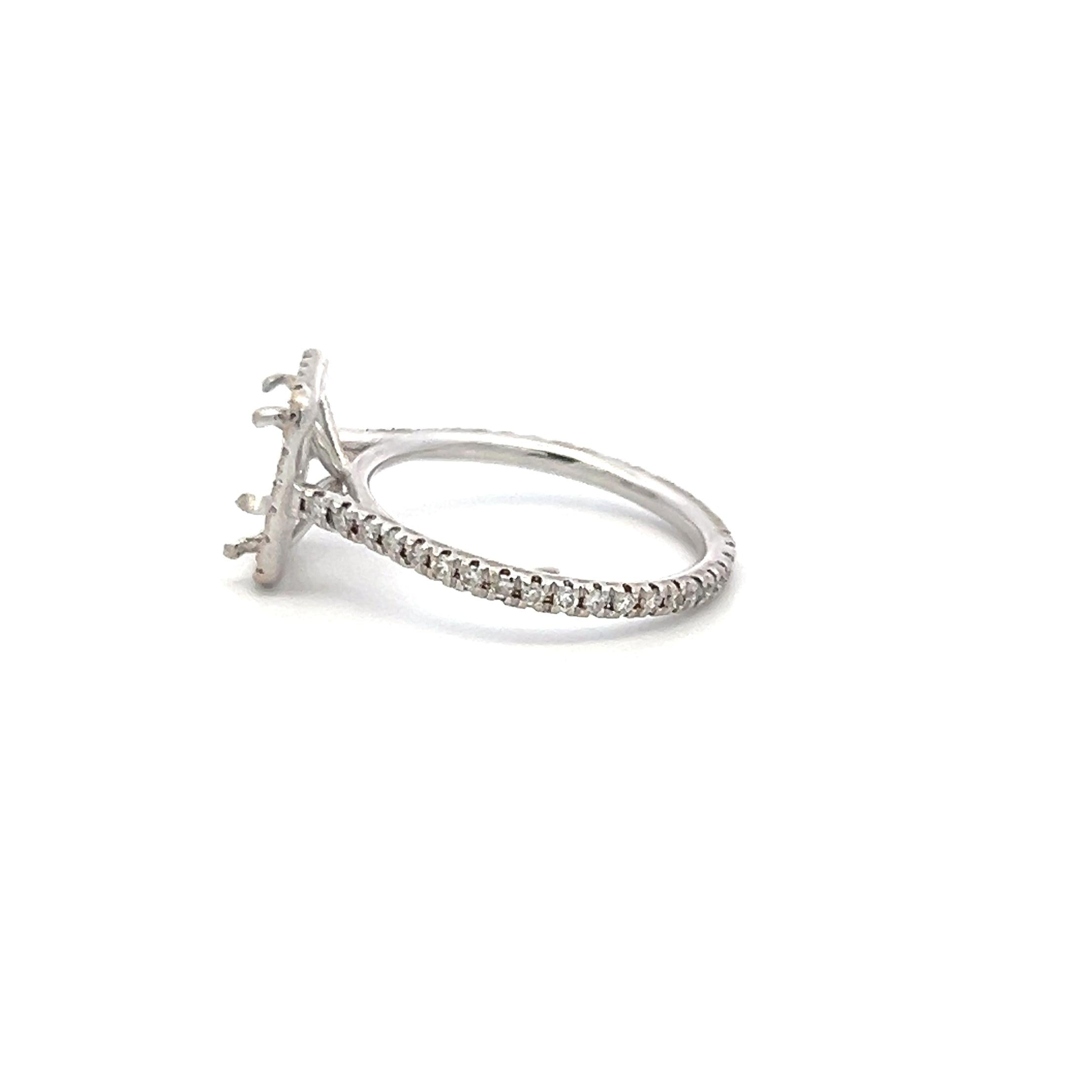 0.50 Carat Round Brilliant I SI Diamond 18 Karat White Gold Semi Mount Ring