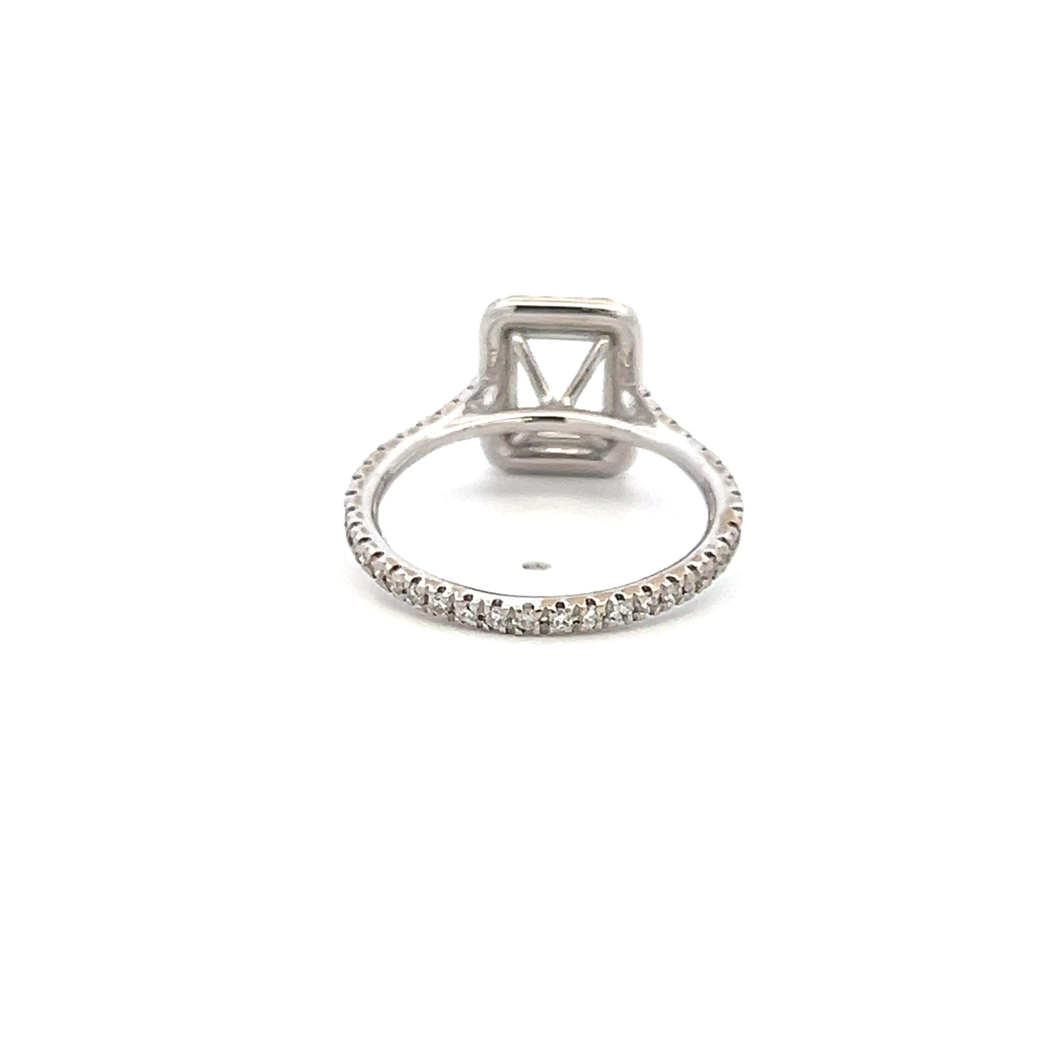 0.50 Carat Round Brilliant I SI Diamond 18 Karat White Gold Semi Mount Ring