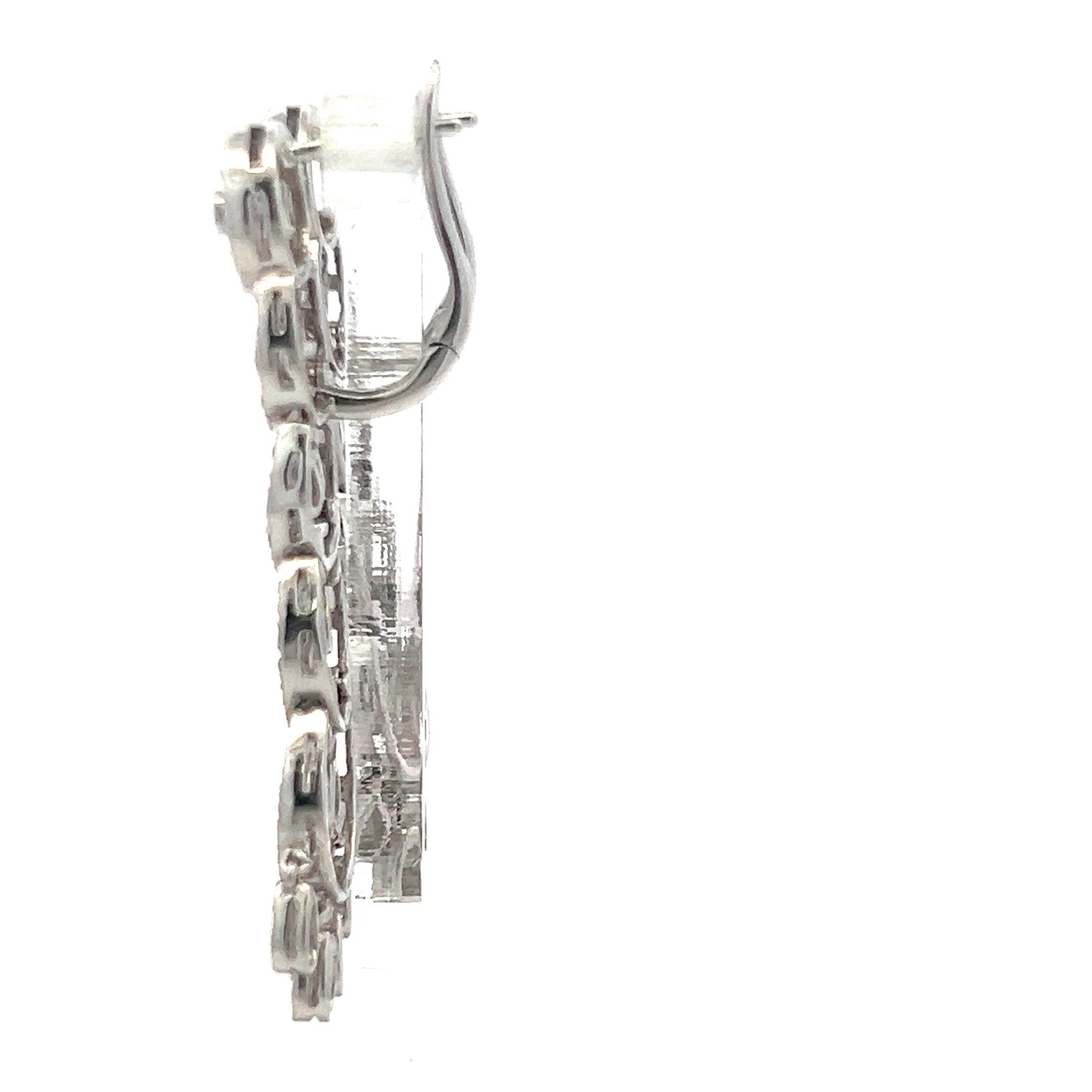 0.50 Carat Round Brilliant H SI Diamond 14 Karat White Gold Dangling Earrings