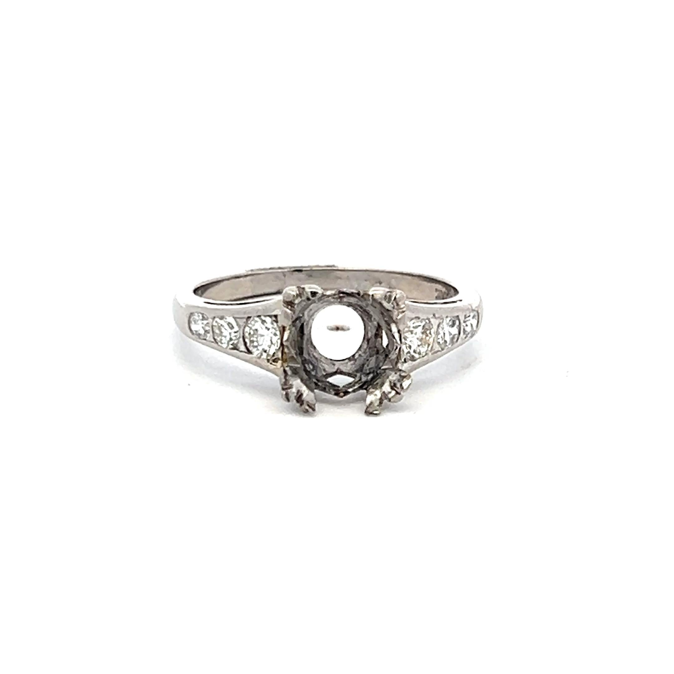 0.36 Carat Round Brilliant H VS Diamond Platinum Semi Mount Ring