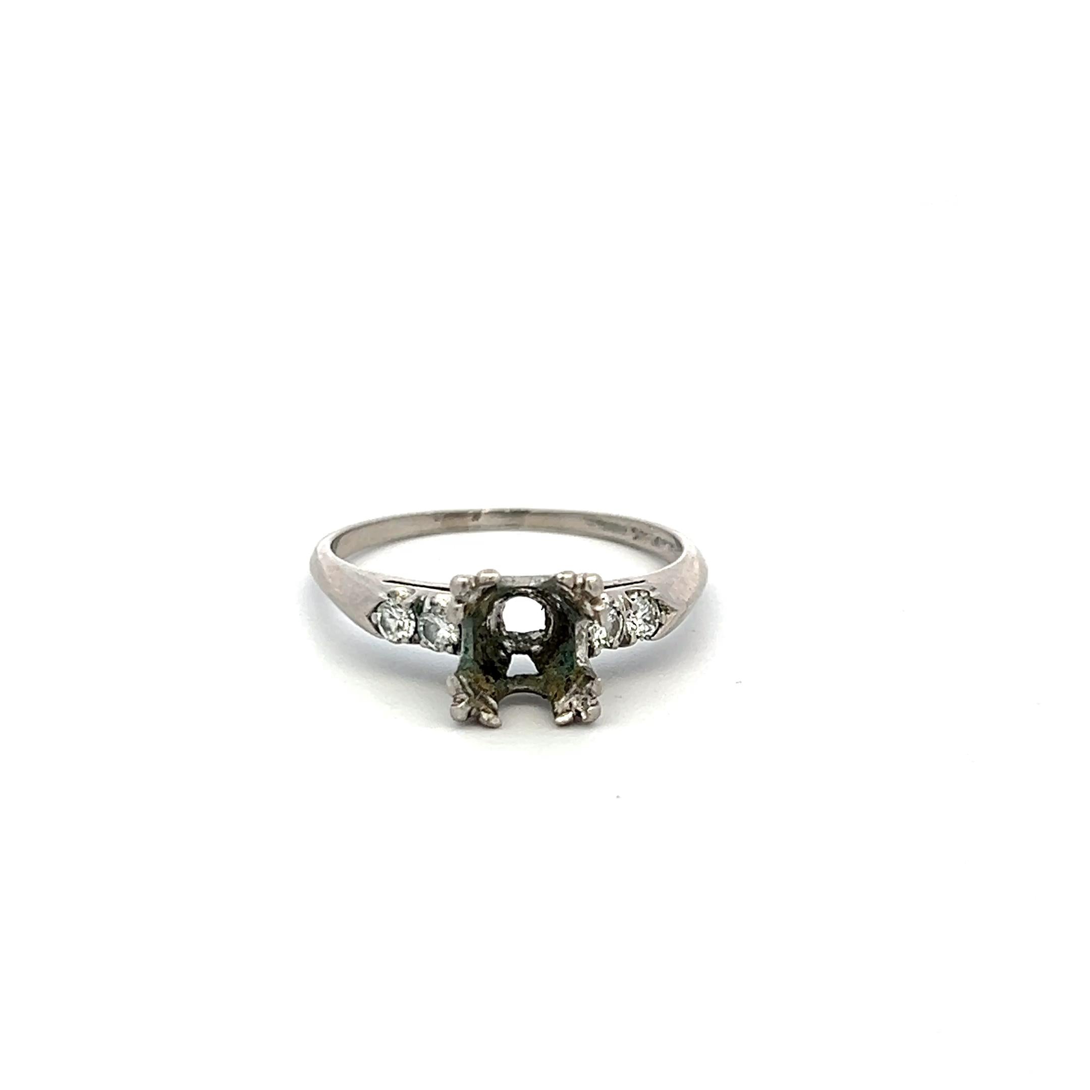 0.08 Carat Circular Brilliant Cut H SI Diamond Platinum Semi Mount Ring