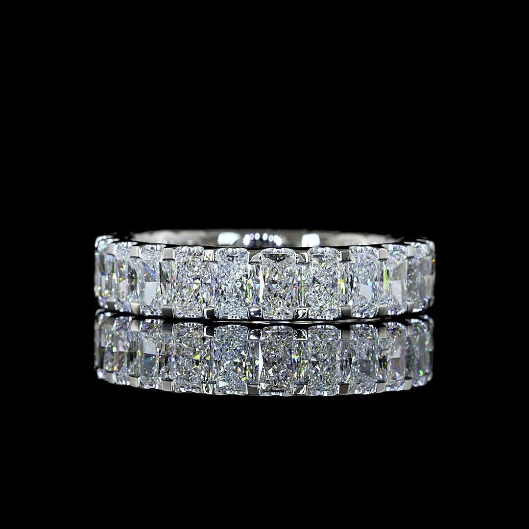 Lab-Grown 3.6 Carat Radiant E-VS Diamond Platinum Eternity Band Eternity Band