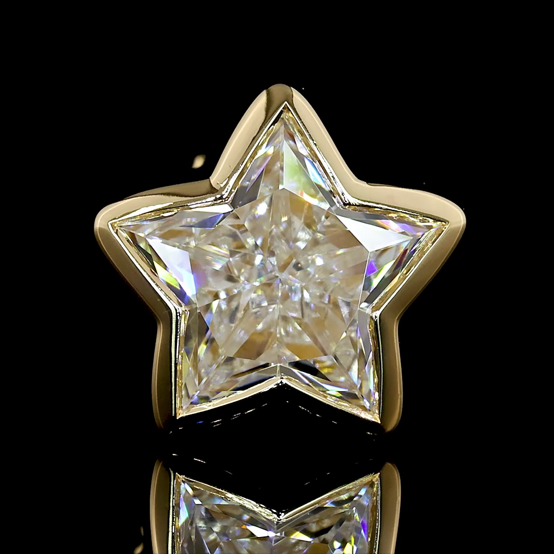 Lab-Grown 2.24 Carat  G-VS1 Diamond 14K Yellow Gold Studs Earrings
