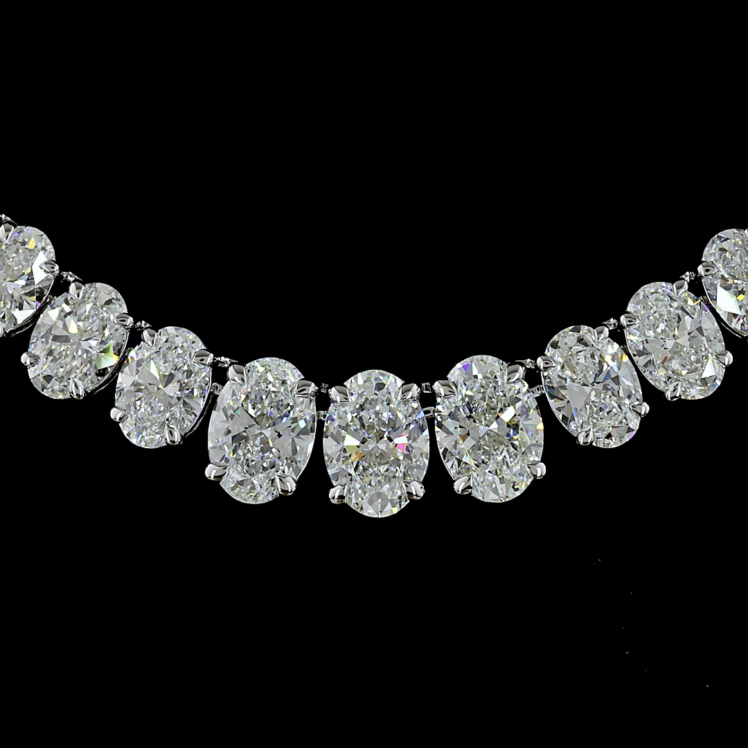 Lab-Grown 14.38 Carat MIX - Diamond 14K White Gold Special Necklace