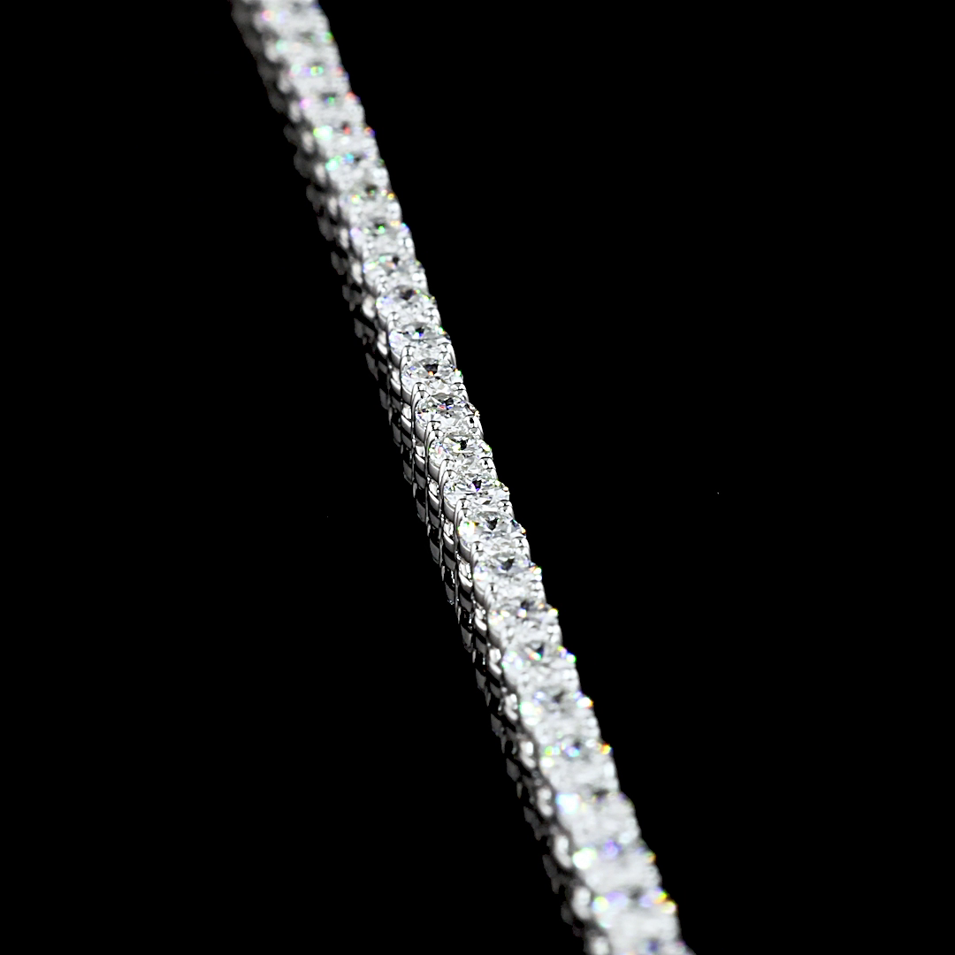 Lab-Grown 9.85 Carat Oval E-VS Diamond 14K White Gold Lariat Necklace