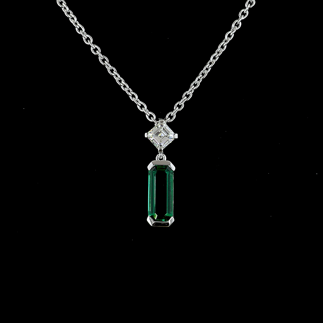Lab-Grown 1.56 Carat MIX -VS2 Diamond 14K White Gold Pendant Pendant