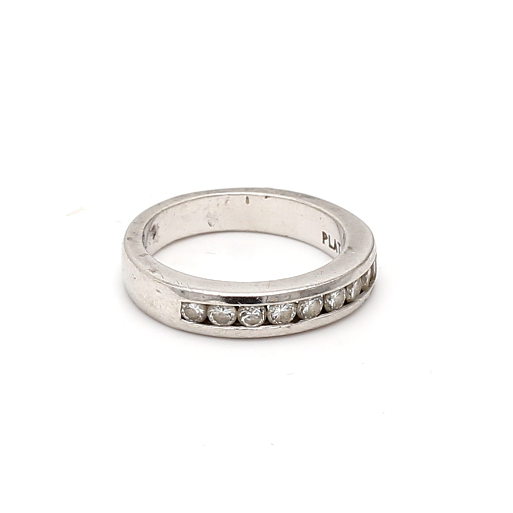 0.27 Carat Round Brilliant H SI1 Diamond Platinum Band Ring