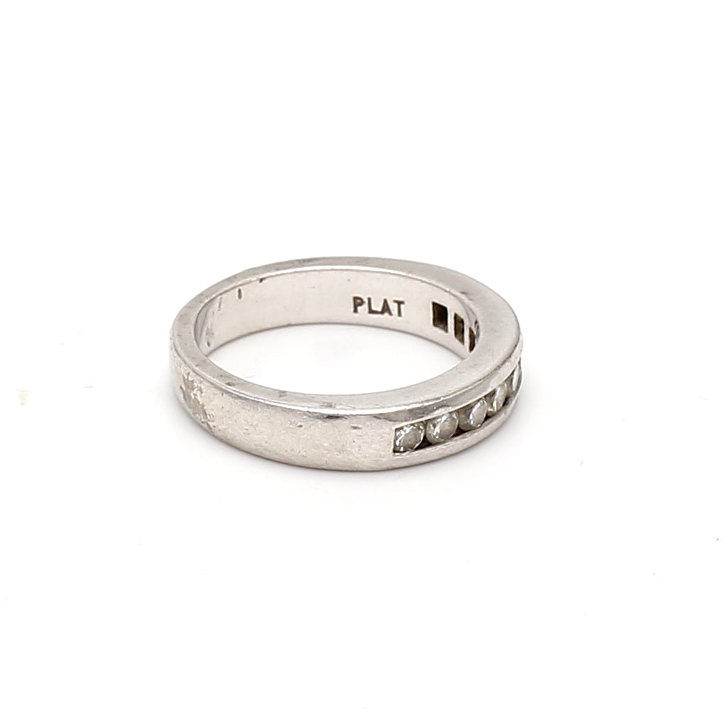 0.27 Carat Round Brilliant H SI1 Diamond Platinum Band Ring