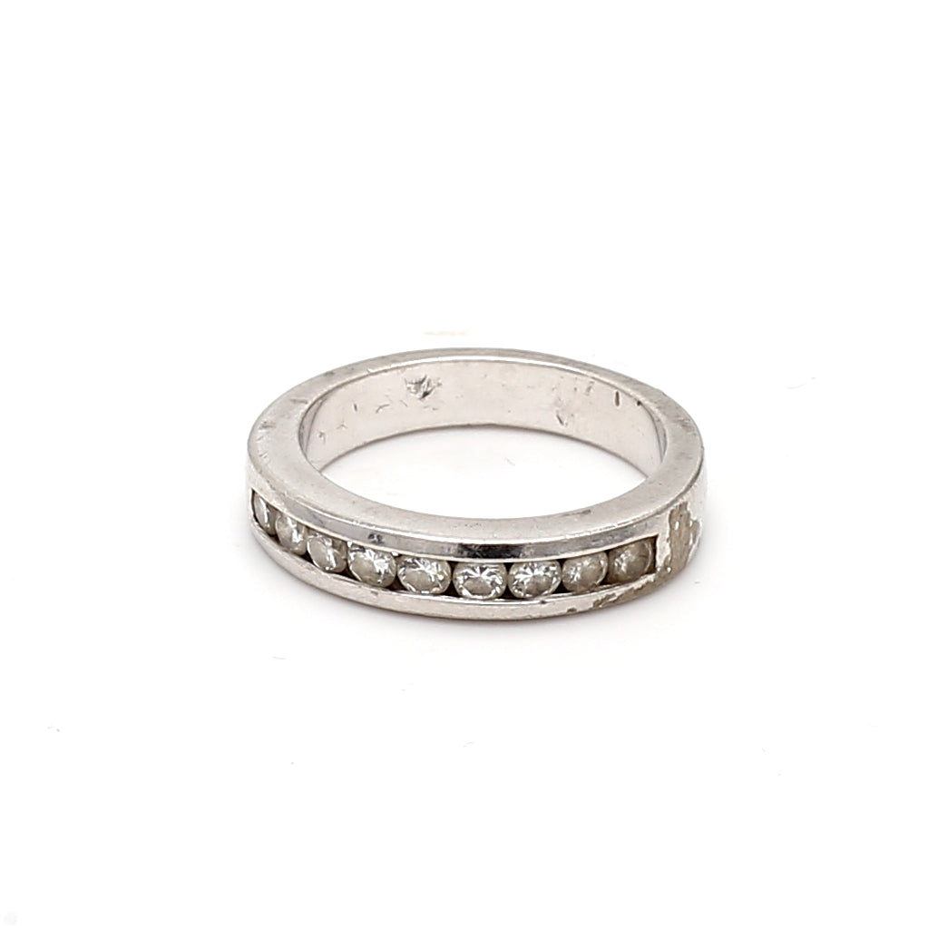 0.27 Carat Round Brilliant H SI1 Diamond Platinum Band Ring