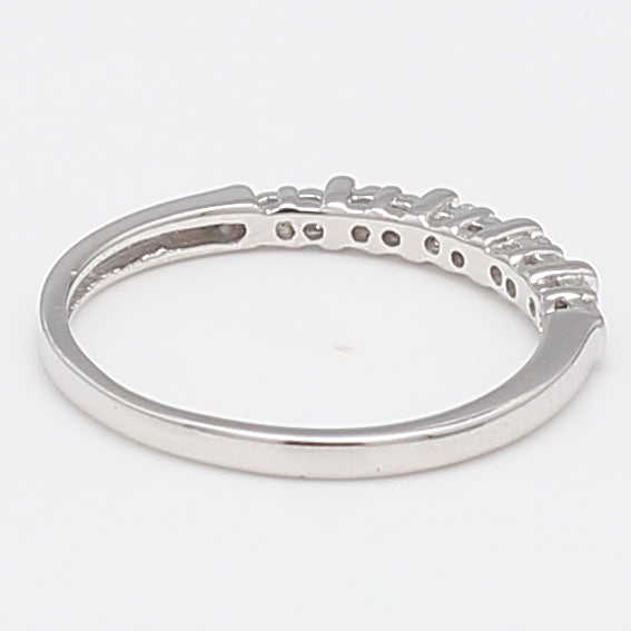 0.10 Carat Round Brilliant I I1 Diamond 14 Karat White Gold Band Ring