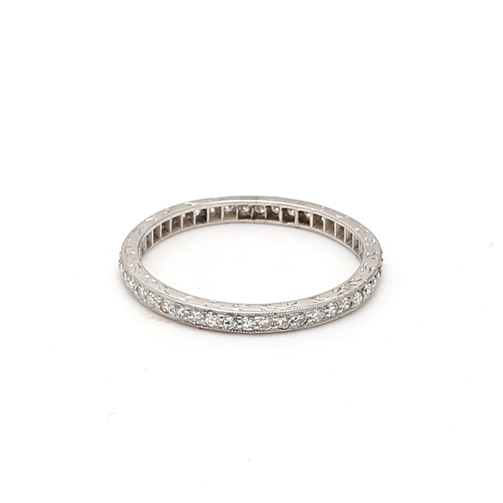 0.82 Carat Round Brilliant G SI1 Diamond Platinum Band Ring