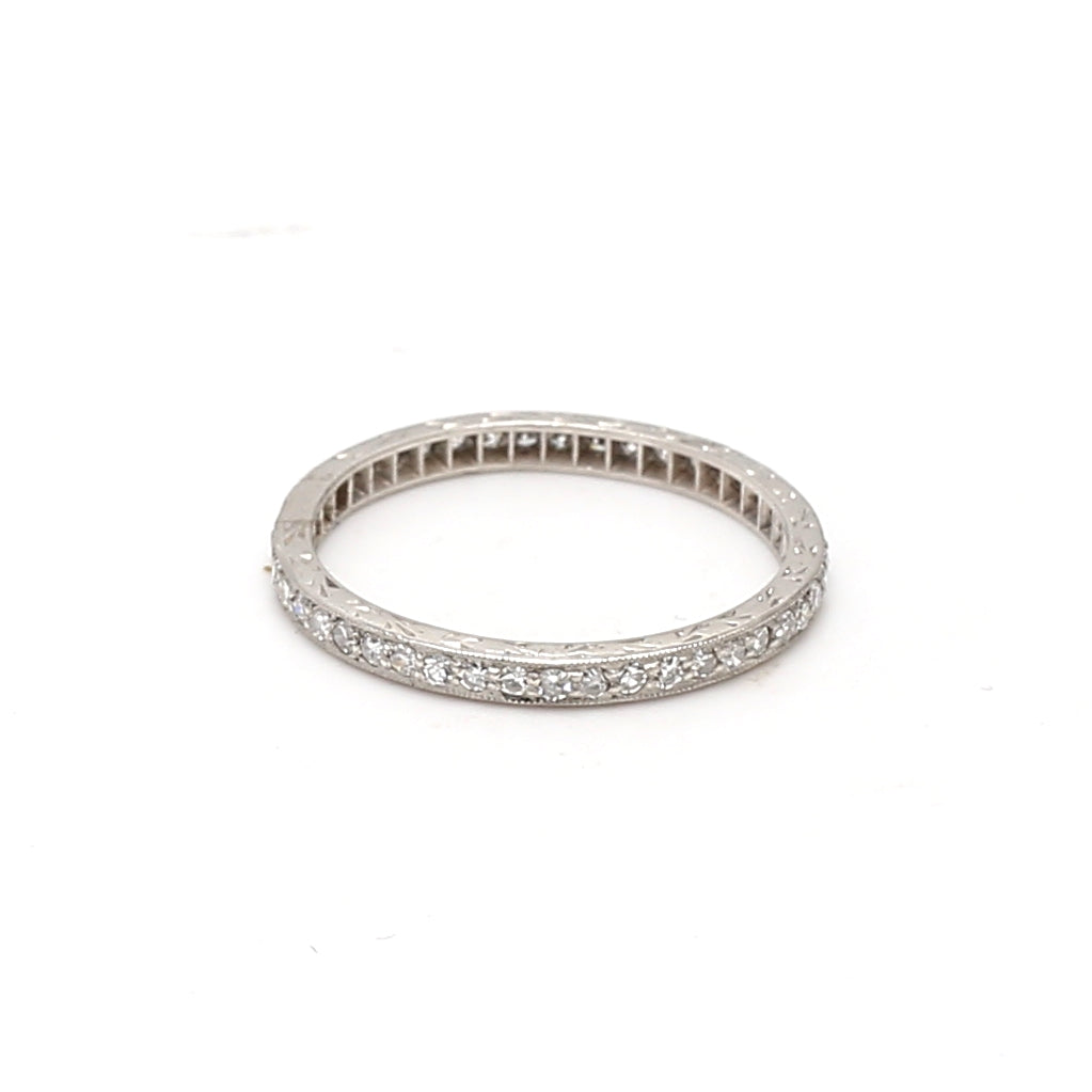 0.82 Carat Round Brilliant G SI1 Diamond Platinum Band Ring