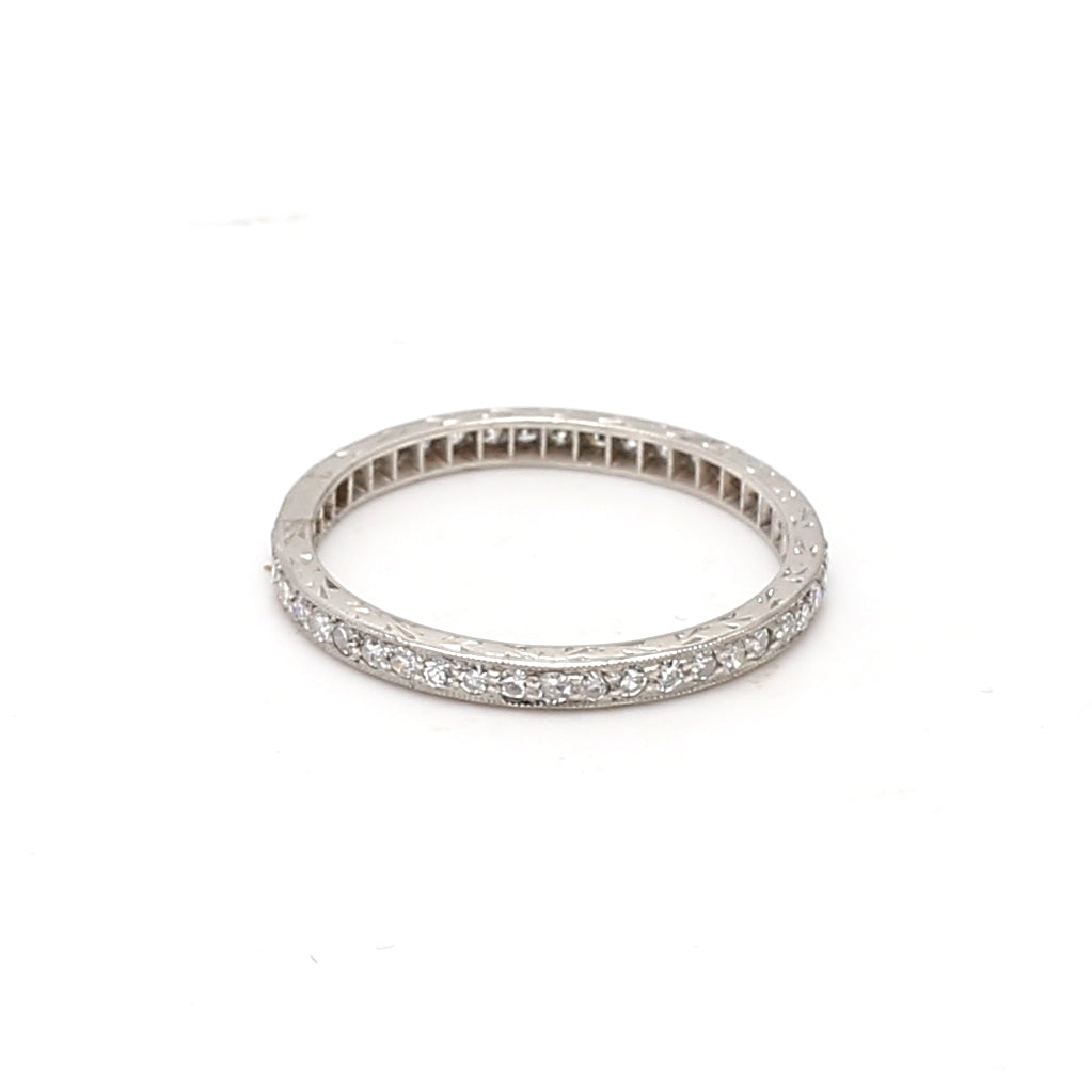0.82 Carat Round Brilliant G SI1 Diamond Platinum Band Ring