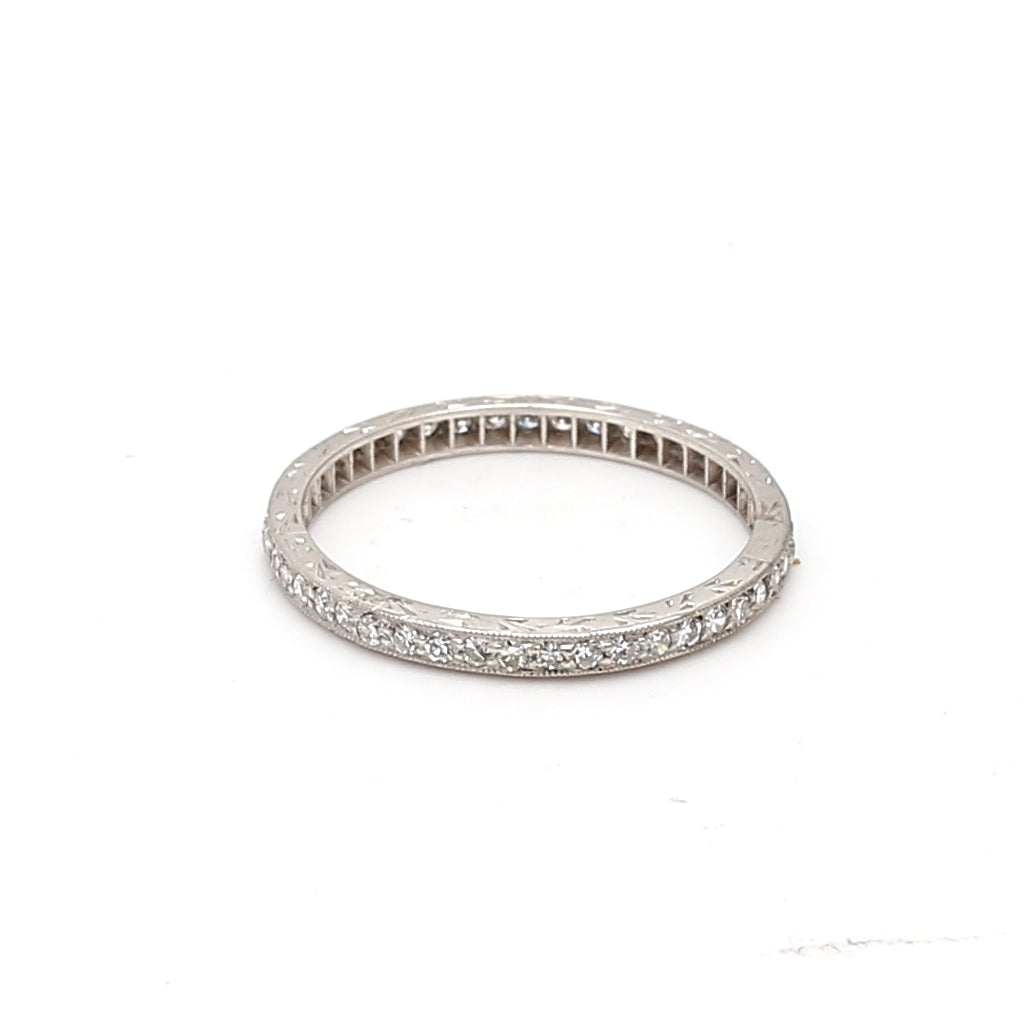 0.82 Carat Round Brilliant G SI1 Diamond Platinum Band Ring