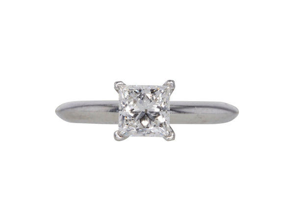Tiffany and Co 0.64 Carat Princess Cut F-VVS1 Diamond Platinum Engagement Ring