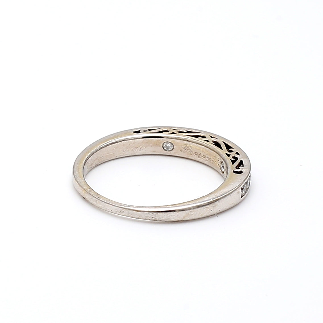 0.60 Carat Round Brilliant H SI1 Diamond 14K White Gold Band Ring