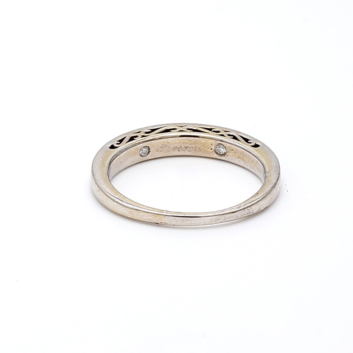 0.60 Carat Round Brilliant H SI1 Diamond 14K White Gold Band Ring