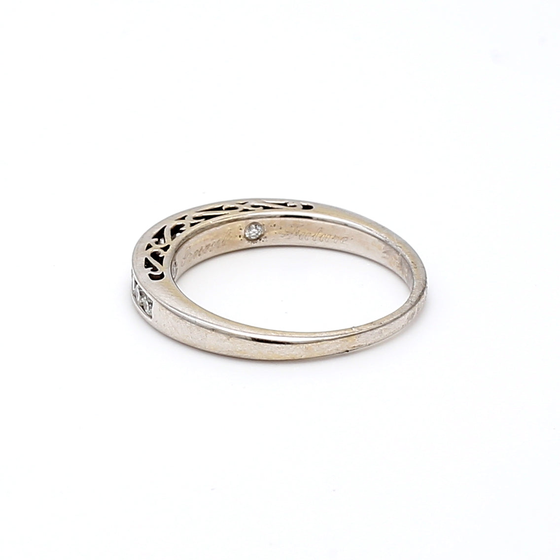 0.60 Carat Round Brilliant H SI1 Diamond 14K White Gold Band Ring