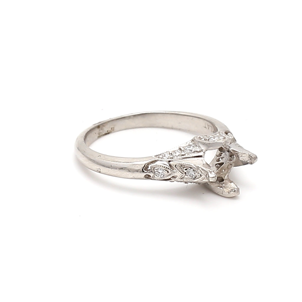 Tacori 0.35 Carat Round Brilliant F VS1 Diamond Platinum Semi Mount Ring