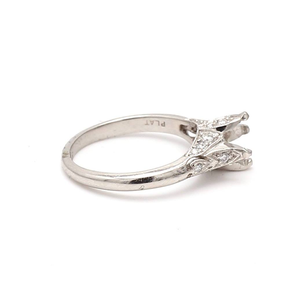 Tacori 0.35 Carat Round Brilliant F VS1 Diamond Platinum Semi Mount Ring