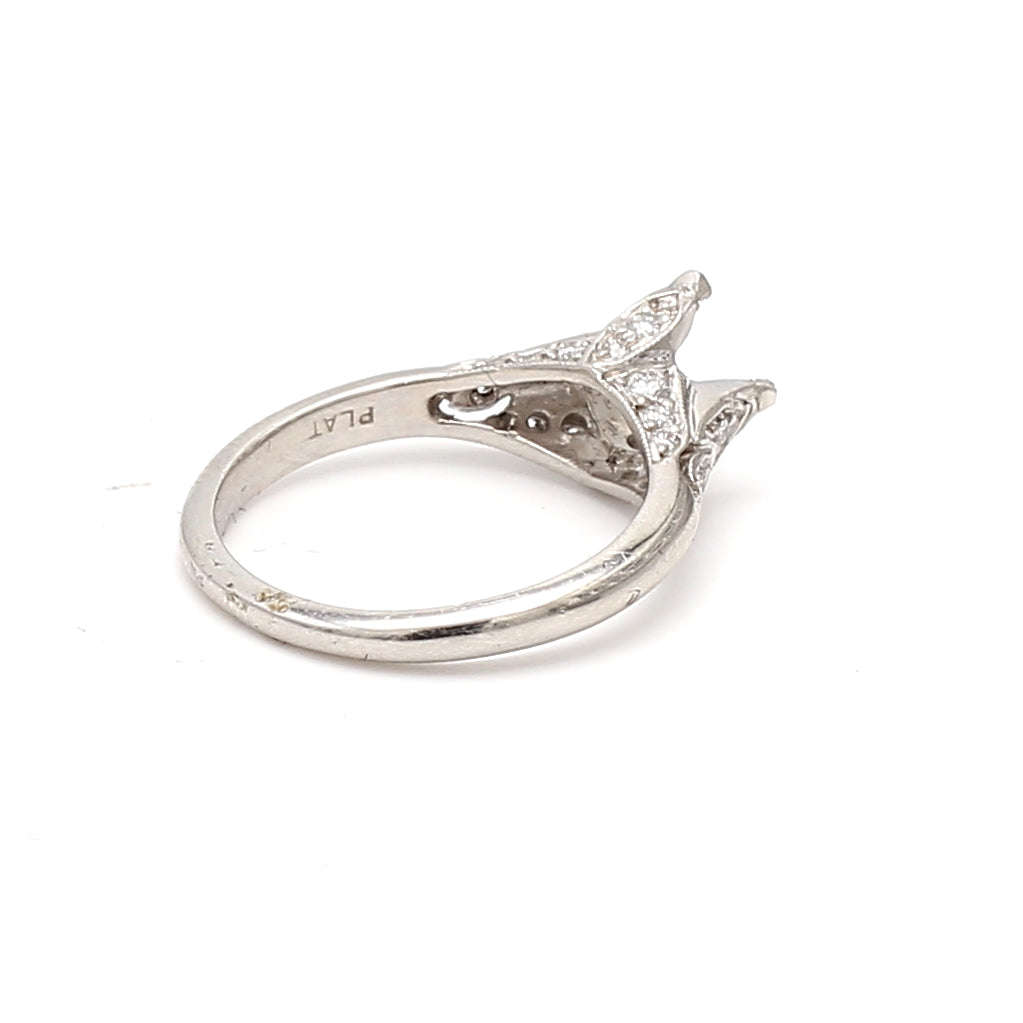 Tacori 0.35 Carat Round Brilliant F VS1 Diamond Platinum Semi Mount Ring