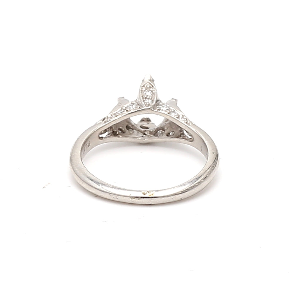 Tacori 0.35 Carat Round Brilliant F VS1 Diamond Platinum Semi Mount Ring