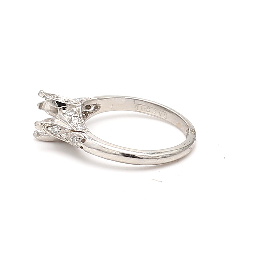 Tacori 0.35 Carat Round Brilliant F VS1 Diamond Platinum Semi Mount Ring