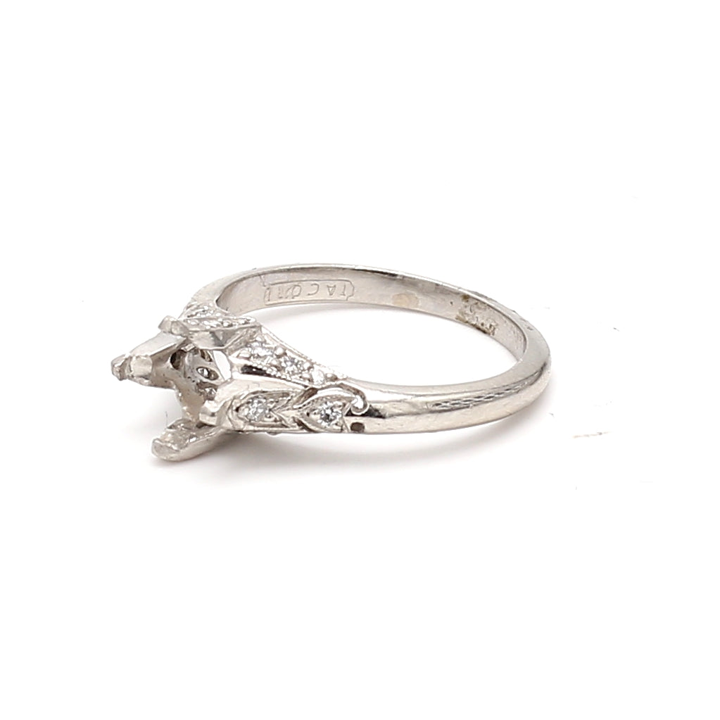 Tacori 0.35 Carat Round Brilliant F VS1 Diamond Platinum Semi Mount Ring