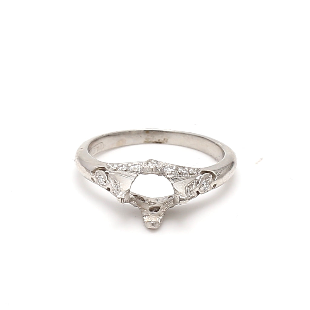 Tacori 0.35 Carat Round Brilliant F VS1 Diamond Platinum Semi Mount Ring