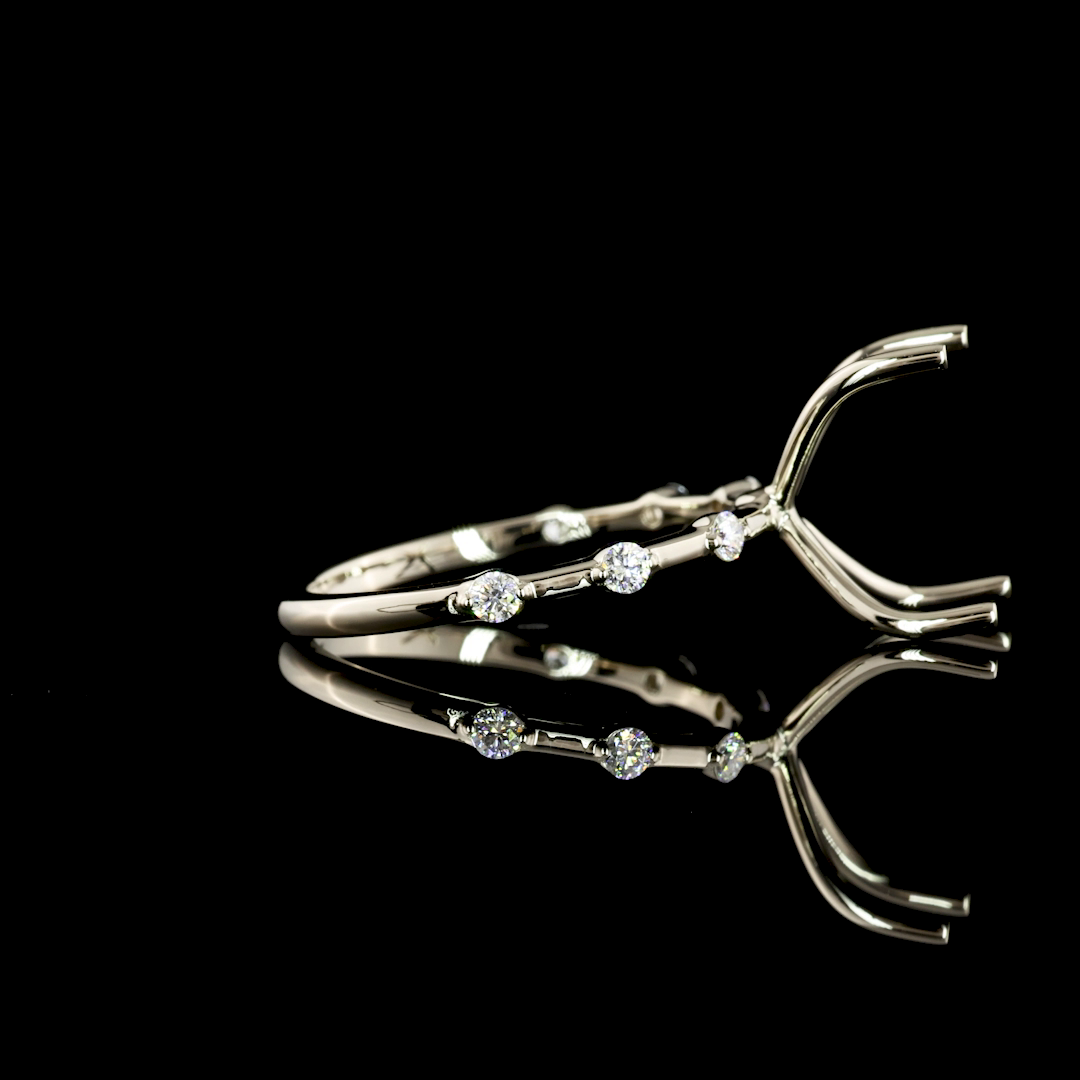Lab-Grown 3 Carat Radiant E-VVS2 Diamond 18K White Gold Solitaire Diamond Shank
