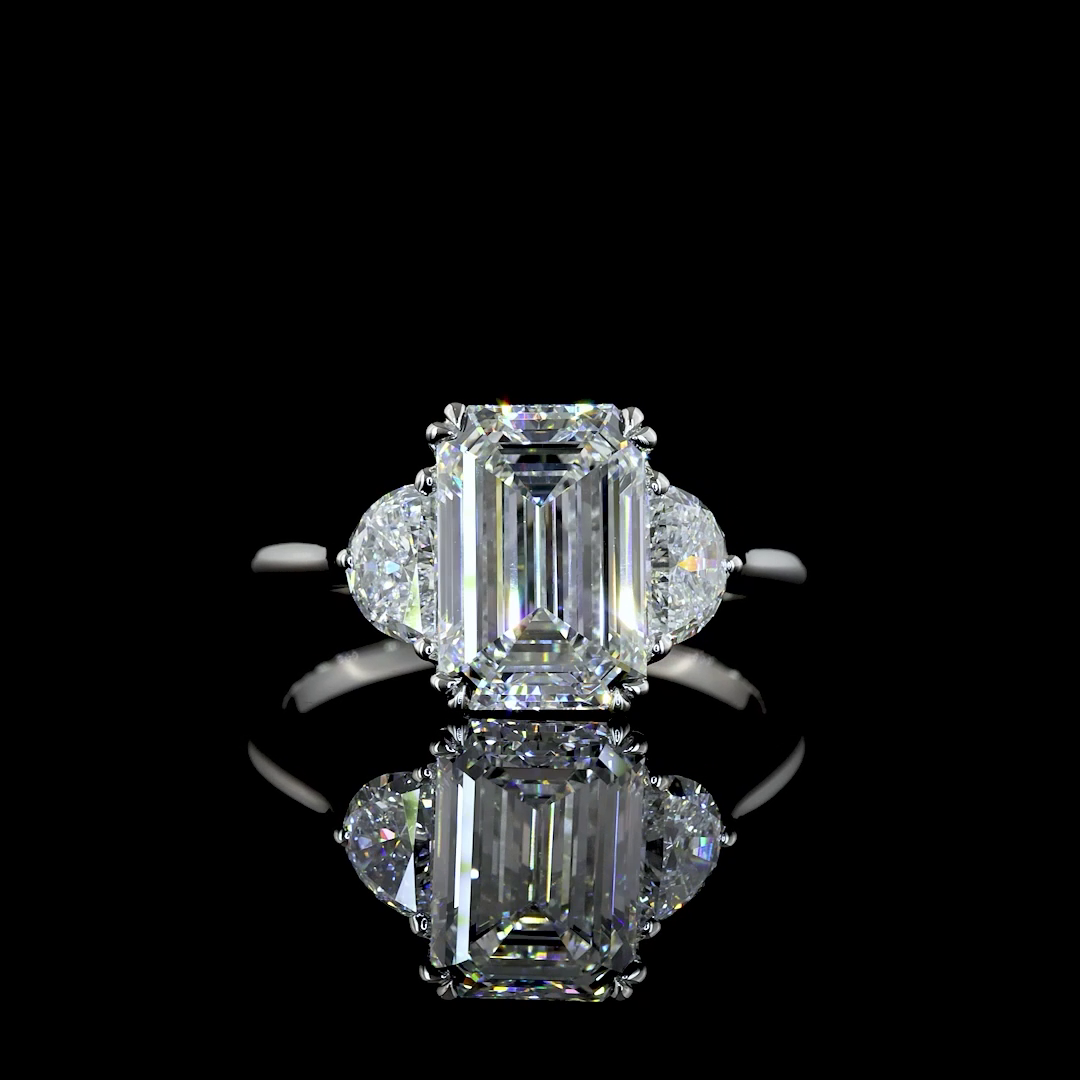 Lab-Grown 3.63 Carat Emerald - Diamond Platinum Special Ring