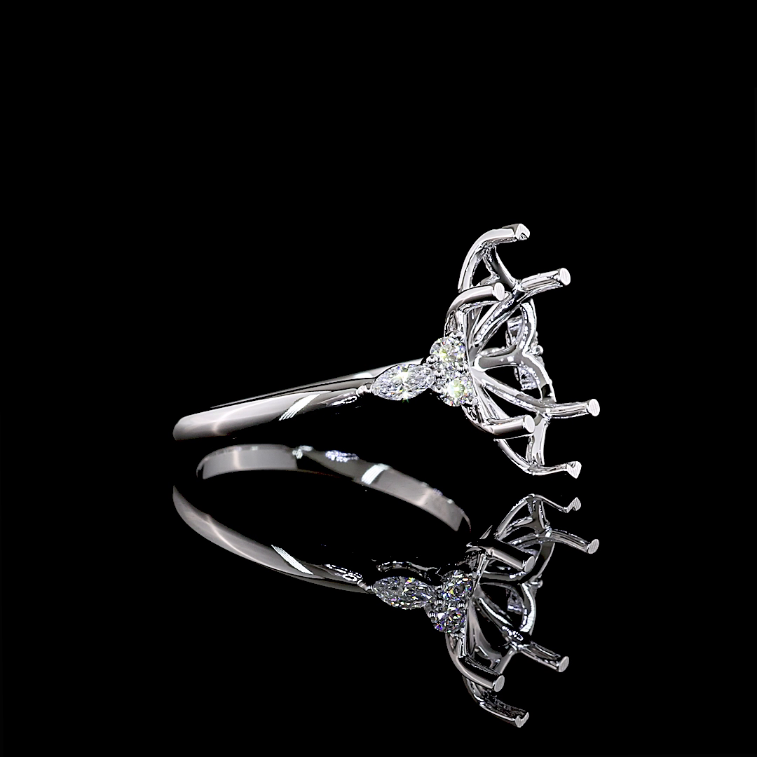 Lab-Grown 3.53 Carat Marquise E-VVS2 Diamond 14K White Gold Special Ring