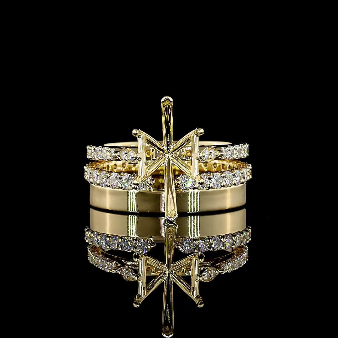 Lab-Grown 5.01 Carat Antique Marquise E-VVS2 Diamond 14K Yellow Gold Solitaire D