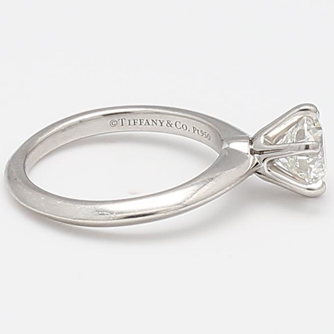 Tiffany & Co 1.08 Carat Round Brilliant G SI1 Diamond Platinum Engagement Ring