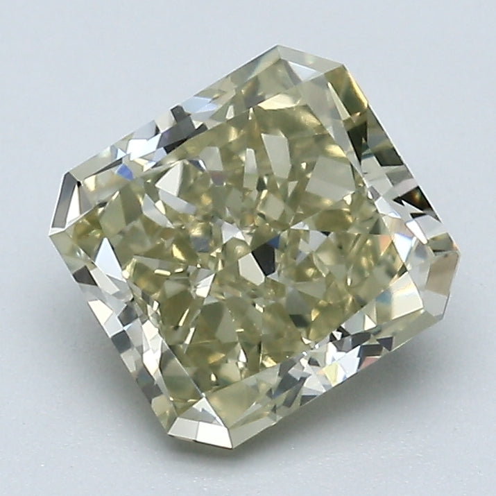 1.83 Carat Radiant Cut Natural Mined Diamond Fancy Light Brownish Greenish Yellow Color VS1 Clarity With GIA Certificate, natural diamonds, precious stones, engagement diamonds