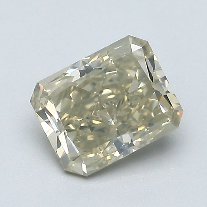 1.04 Carat Radiant Cut Natural Mined Diamond Fancy Light Brownish Greenish Yellow Color SI1 Clarity With GIA Certificate, natural diamonds, precious stones, engagement diamonds