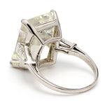20.01 Carat Emerald Cut Shape L-SI1 Diamond Platinum Wedding Ring