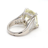 22.07 Carat Cushion Brilliant L-SI1 Diamond Platinum Wedding Ring