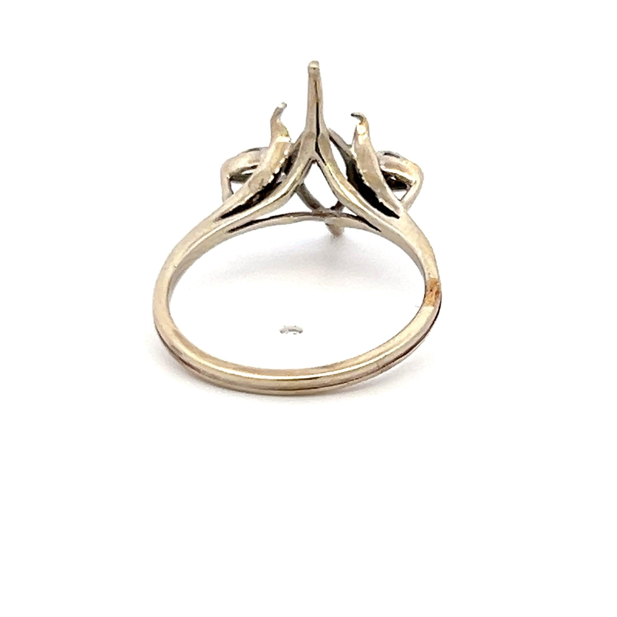 0.20 Carat Marquis Shape H VS1 Diamond 14 Karat White Gold Semi Mount Ring