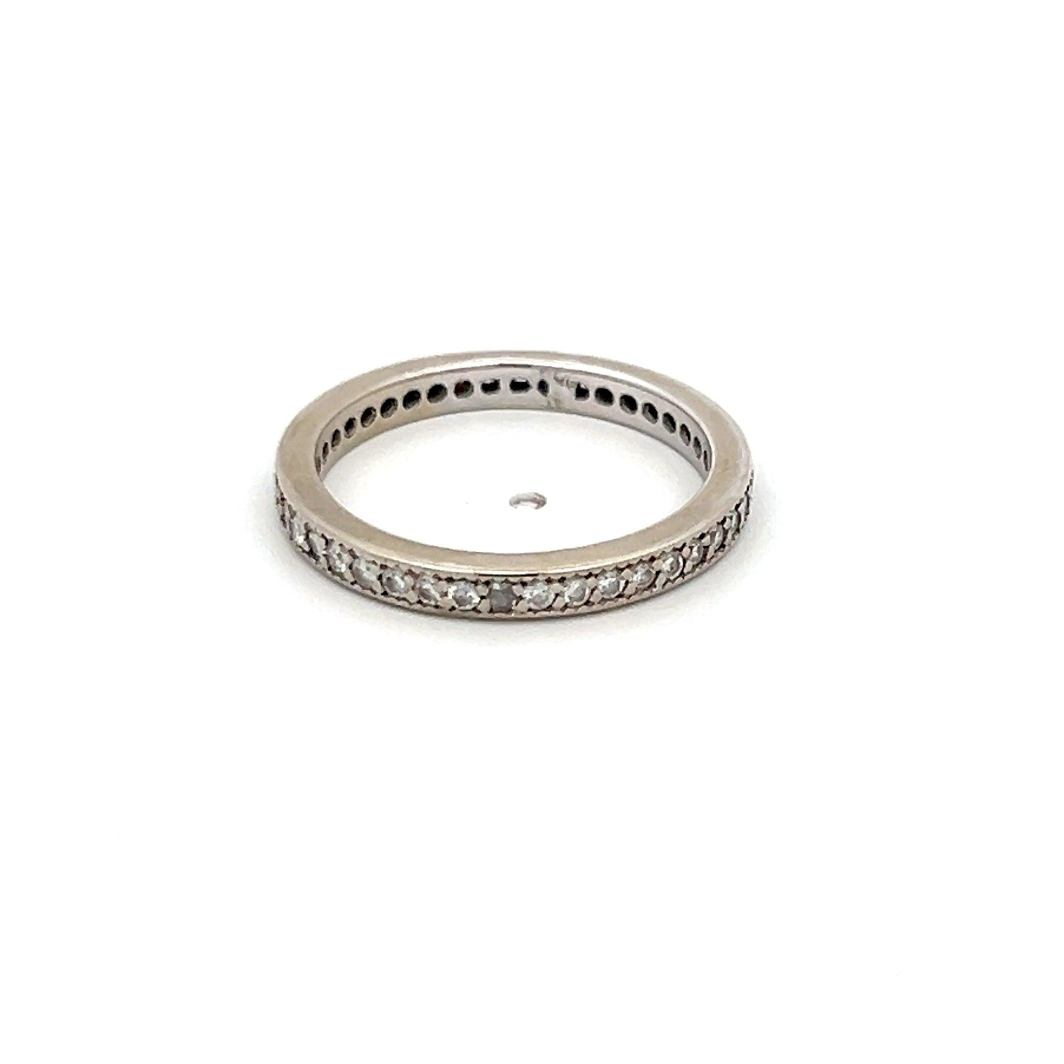 0.36 Carat Round Brilliant I SI2 Diamond 14 Karat White Gold Eternity Band Ring