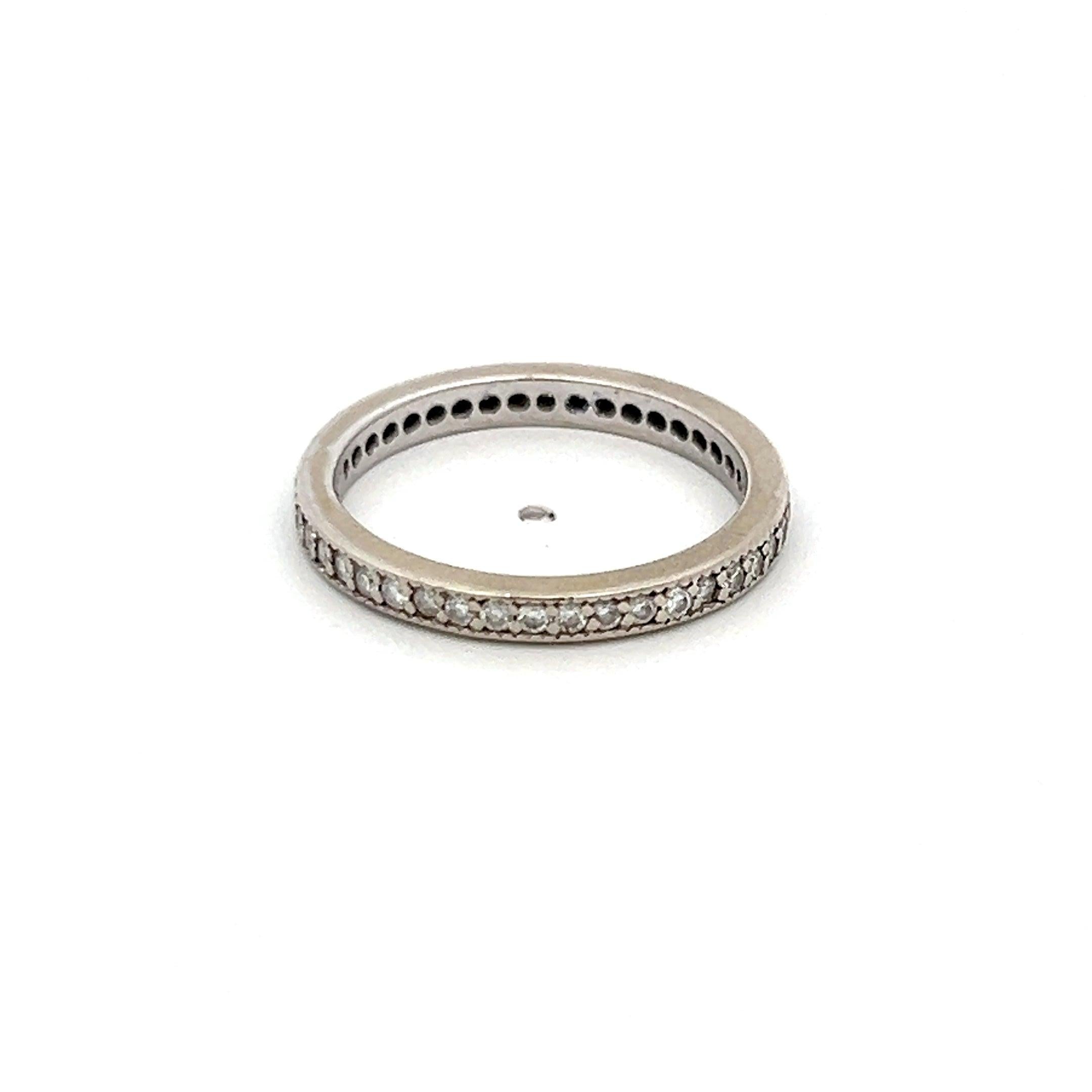 0.36 Carat Round Brilliant I SI2 Diamond 14 Karat White Gold Eternity Band Ring