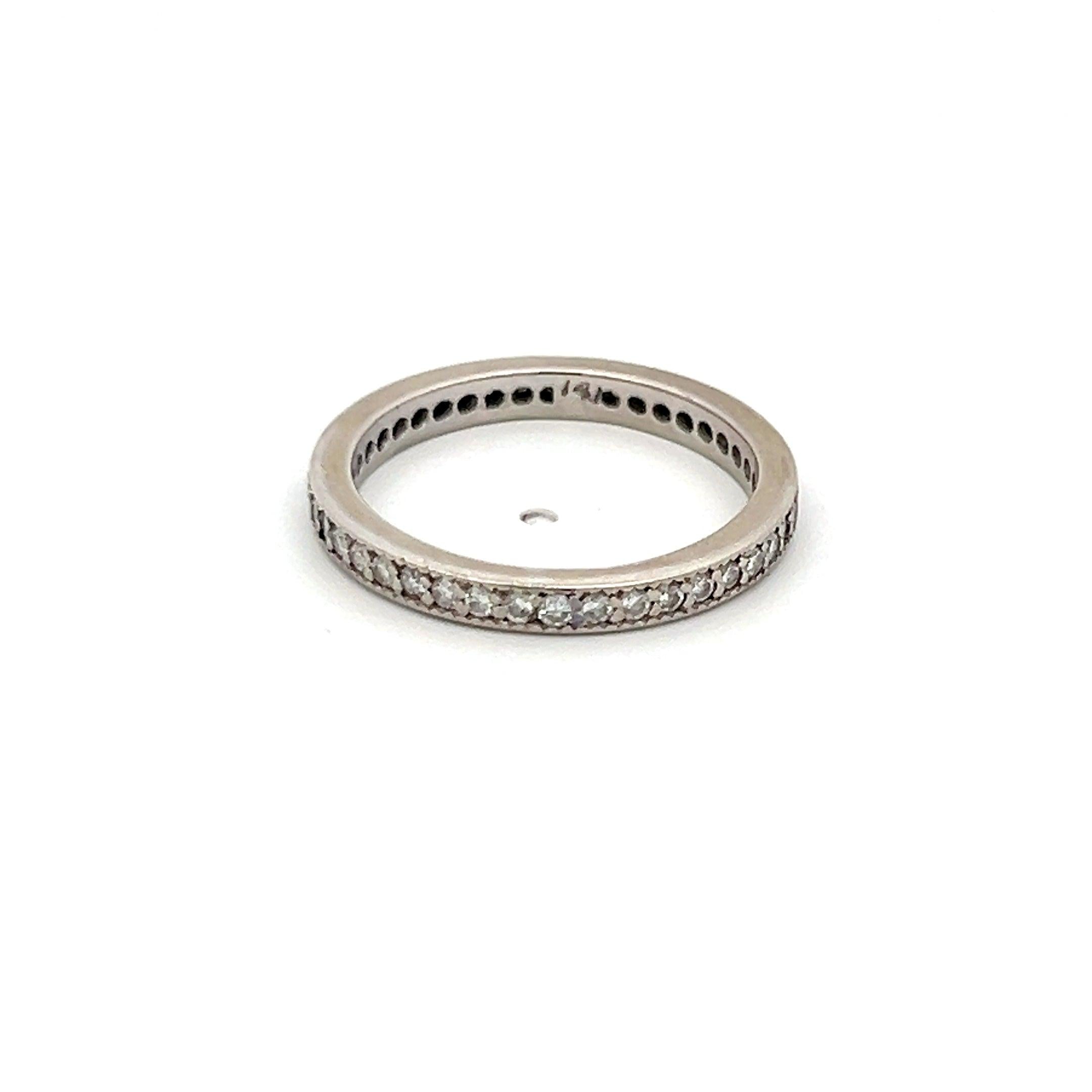 0.36 Carat Round Brilliant I SI2 Diamond 14 Karat White Gold Eternity Band Ring