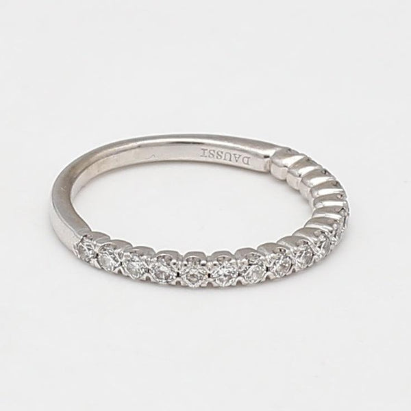 0.39 Carat Round Brilliant F SI1 Diamond 18 Karat White Gold Band Ring