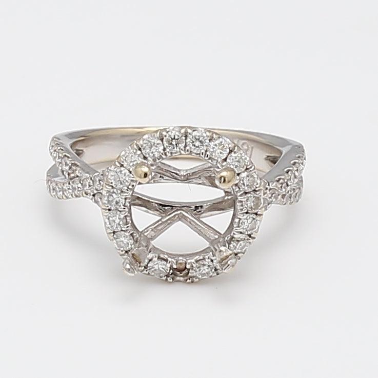 0.45 Carat Round Brilliant Diamond 18 Karat White Gold Gold Ring Ring