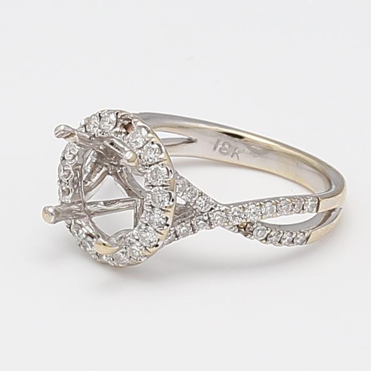 0.45 Carat Round Brilliant Diamond 18 Karat White Gold Gold Ring Ring